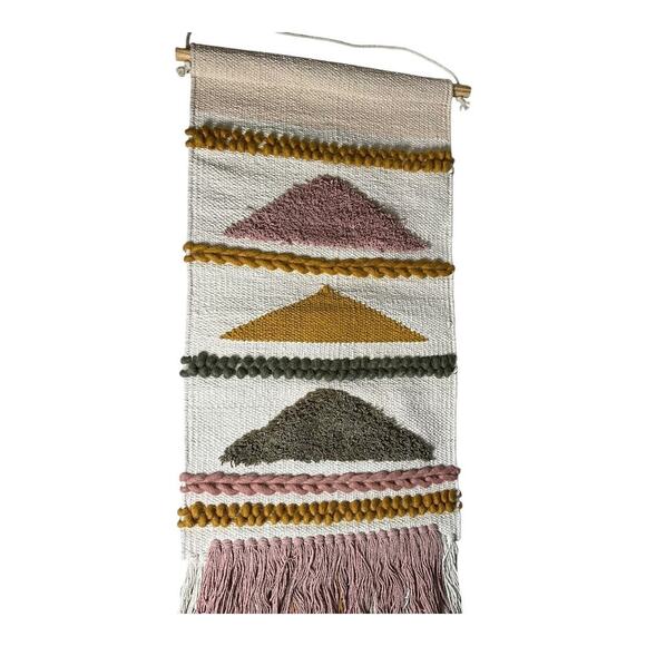 Urban Outfitters Sophia Wall Hanging Wall Decor Boho Fringe Geo-Woven Tapestry - Picture 5 of 11